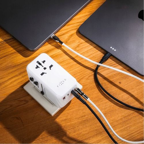 Ladowarka FIXED Voyager World Adapter 3xUSB-C/1xUSB GaN 120W bialy na Arena.pl