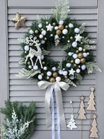 WIANEK ŚWIĄTECZNY STROIK BOŻE NARODZENIE RENIFER WIENIEC NA DRZWI