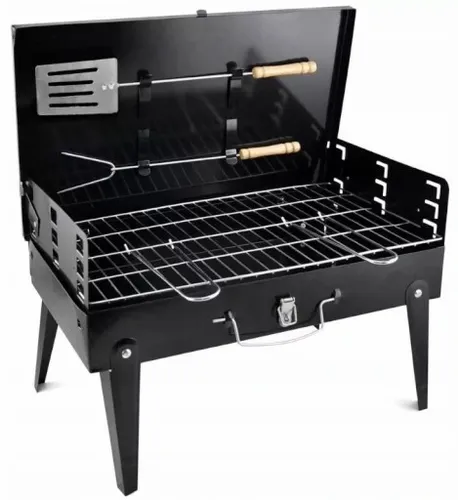 GRILL TURYSTYCZNY PRZENOŚNY W WALIZCE 42 x 22 CM + PRZYBORY DO GRILLOWANIA na Arena.pl