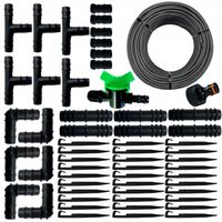 LINIA KROPLUJĄCA NAWODNIENIE KROPELKOWE WĄŻ DO PODLEWANIA ZESTAW 50m+ 56el.