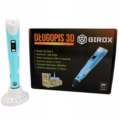 Długopis 3D Drukarka Zestaw + Wkłady 100m PLA Filament 4 KOLORY DO WYBORU na Arena.pl