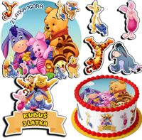 ZESTAW OPŁATEK NA TORT 30CM + 17 POSTACI - KUBUŚ PUCHATEK + IMIĘ 24CM 26CM