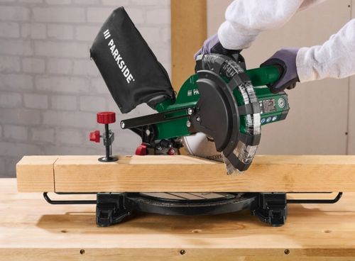 Pilarka ukosowa do drewna Z LASEREM do cięcia PARKSIDE PKS 1500 C4 na Arena.pl
