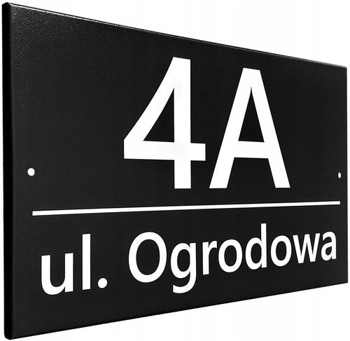 Tabliczka Adresowa CZARNA Duża - METALOWA - UV na Arena.pl