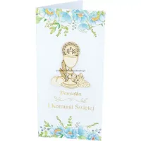 KARNET PAMIĄTKA I KOMUNIA DL LUX DG 011 KARTKI Z KOTKIEM