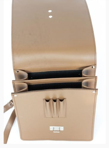 Tradycyjna Raportówka leśnika, wojskowa ze skóry naturalnej - jasny brąz na Arena.pl