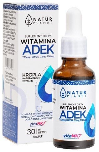 Witamina ADEK A D3 E K2 MK-7 / D3 z LANOLINY WYSOKA DAWKA 30ml NATUR PLANET na Arena.pl