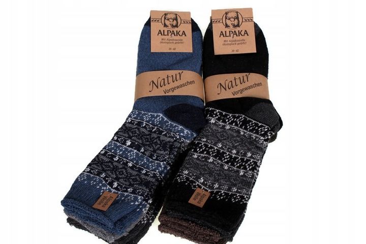 6 par SKARPETY SKARPETKI MĘSKIE CIEPŁE GRUBE WEŁNIANE TERMO ZIMOWE 43-46 zdjęcie 2