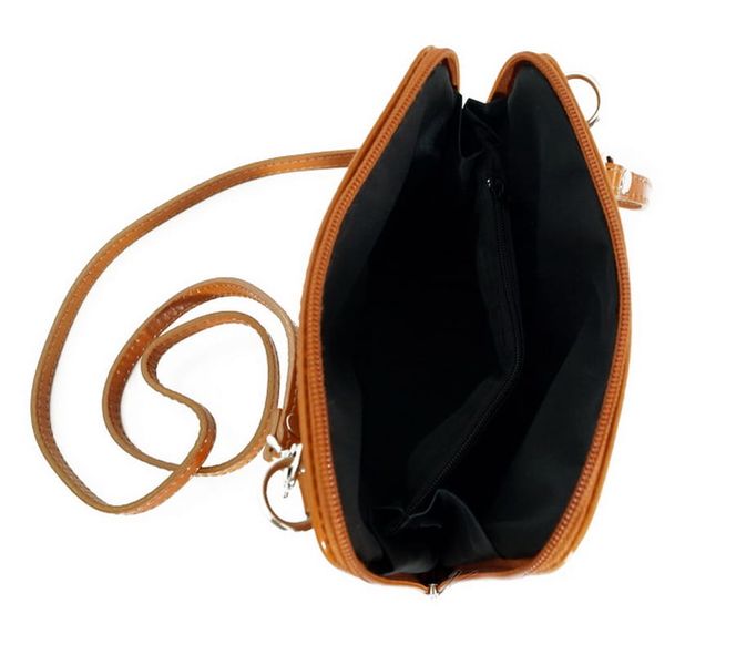 VERA PELLE torebka skórzana damska listonoszka stożek V024 czarna zdjęcie 8