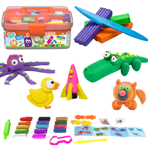 Ciastolina Plastelina Masa Do Modelowania Foremki Zestaw 16 Kolorów 41186 na Arena.pl