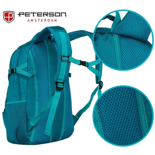 pojemny plecak z poliestru w niebieskim kolorze z licznymi dodatkowymi na Arena.pl