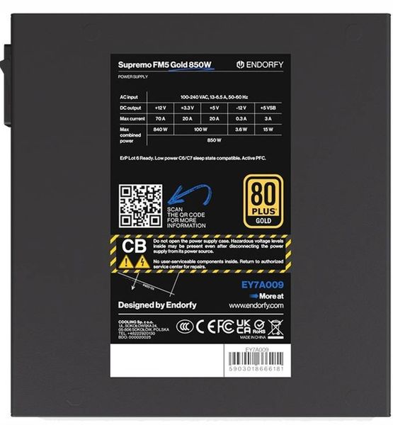 ENDORFY Supremo FM5 850W 80 Plus Gold zdjęcie 1