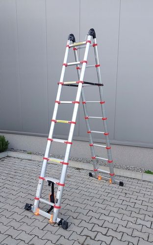 DRABINA TELESKOPOWA PRZEGUBOWA 5,0 M WZMACNIANA na Arena.pl