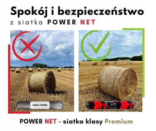 Siatka do bel POWER NET 123x2000m TURBO MOCNA do słomy, siana, kiszonki na Arena.pl