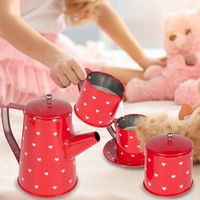 ZESTAW DO HERBATY HERBATKI SERWIS KAWOWY METALOWY DLA DZIECI FILIŻANKI