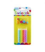 ŚWIECZKI URODZINOWE SPIRALNY WZÓR 12 SZT 8 CM PF-SUS12 GODAN