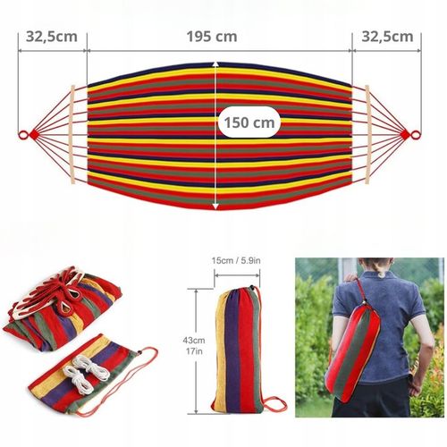 HAMAK OGRODOWY ze stelażem dwuosobowy brazylijski DUŻY RED GARDEN ZESTAW na Arena.pl