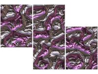 60 90CM OBRAZ 3 ELEM FIOLETOWA LAWA ŚCIENNY DRUK PŁÓTNO