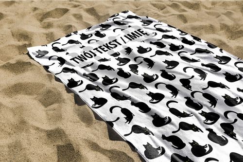 RĘCZNIK Koty z twoim dowolnym tekstem 140x75cm 033G na Arena.pl