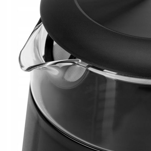 Czajnik Szklany Elektryczny Czarny 2200W Regulacja LED 1,7 L, Mocny na Arena.pl