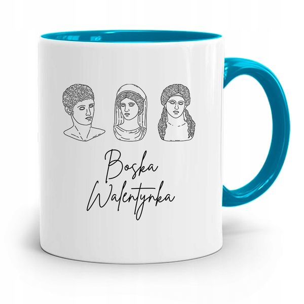 Kubek Błękitny Na Walentynki Boska Walentynka Z Nadrukiem Ze Zdjęciem zdjęcie 1