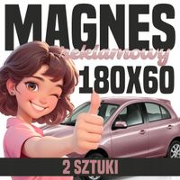 Mata Magnetyczna na Auto 180x60 cm - Profesjonalna Reklama magnes - 2 szt