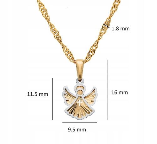 Złoty aniołek 333 łańcuszek gratis grawer Chrzest na Arena.pl