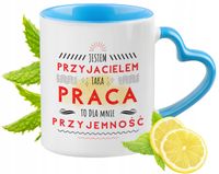 Dla Przyjaciela Kubek Błękitny Z Uszkiem W Kształcie Serca Na Prezent