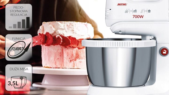 Mikser ręczny z misą biały MPM MMR-21Z zdjęcie 14