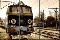 60 90CM OBRAZ 3 ELEM LOKOMOTYWA ELEKTRYCZNA DRUK PŁÓTNO RAMA