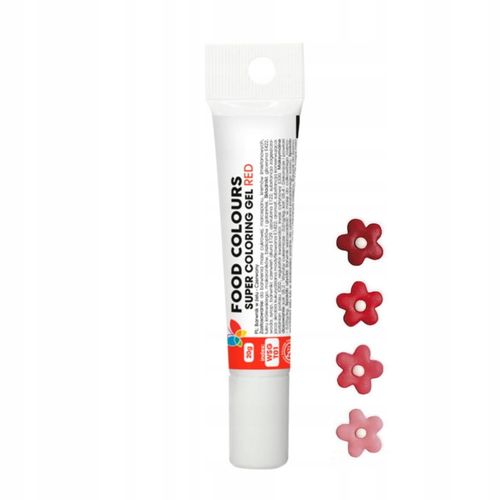 BARWNIK SPOŻYWCZY W ŻELU - tubka 20g - Czerwony na Arena.pl