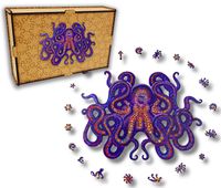 Puzzle Drewniane dla dzieci Ośmiornica Octopus  w pudełku drewnianym