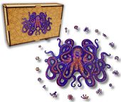 Puzzle Drewniane dla dzieci Ośmiornica Octopus  w pudełku drewnianym