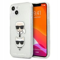 2 x ETUI SILIKONOWE KARL LAGERFELD GLITTER DO IPHONE 13 MINI SREBRNE