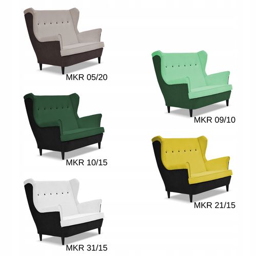 Zestaw wypoczynkowy ARI DUO sofa fotele Family Meble czarno - czerwony na Arena.pl