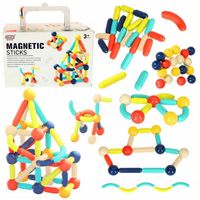 KLOCKI MAGNETYCZNE KONSTRUKCYJNE EDUKACYJNE MAGNETIC STICKS XXL