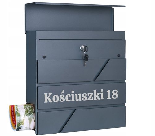 SKRZYNKA POCZTOWA NA LISTY POCZTĘ Z GAZETNIKIEM NUMEREM DOMU NAZWĄ na Arena.pl