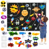 Mata edukacyjna filcowa makieta układ słoneczny kosmos planety rzepy 103x75