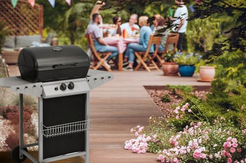 GRILL GAZOWY OGRODOWY BAVEN 2 PALNIKI, 5,5KW Z POKRYWĄ Z TERMOMETREM LUND na Arena.pl