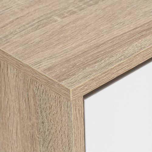 SZAFKA NA BUTY OBUWIE WĄSKA BIAŁA DĄB SONOMA Z REGAŁEM PÓŁKI DO na Arena.pl