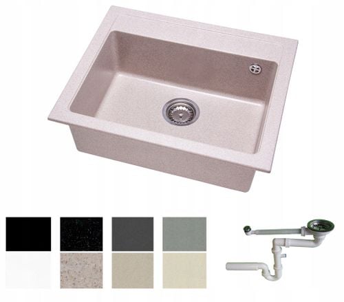 ZLEWOZMYWAK ZLEW GRANIT 58x48 + SYFON 8 kolorów na Arena.pl