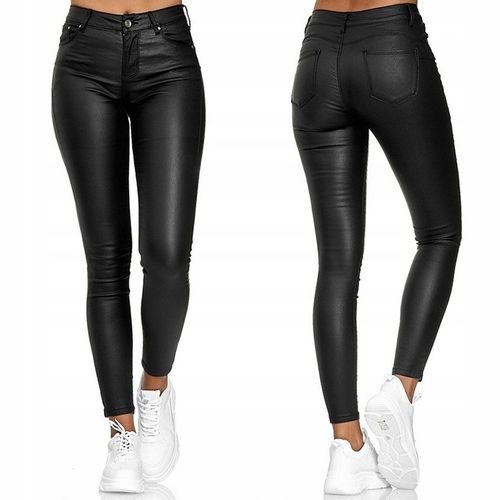 DAMSKIE SPODNIE MODELUJĄCE WOSKOWANE SKÓRA PUSH-UP na Arena.pl