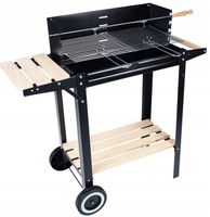 DUŻY GRILL ogrodowy Węglowy na kołach Rożen PÓŁKI