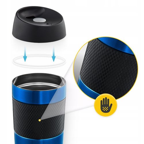 KUBEK TERMICZNY TERMOS NA KAWĘ HERBATĘ GORĄCY NAPÓJ SZCZELNY PODRÓŻNY 450ML na Arena.pl