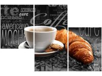 60 90CM OBRAZ 3 ELEM CZARNA KAWA ŚCIENNY DRUK PŁÓTNO