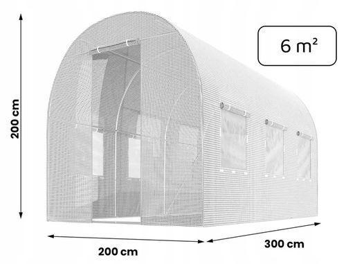 TUNEL FOLIOWY OGRODOWY SZKLARNIA 2x3m FOLIAK 6m2 na Arena.pl