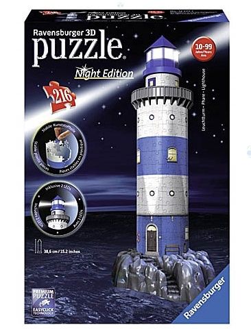 LATARNIA NOCĄ PUZZLE 216 EL. 3D LED na Arena.pl