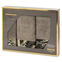 Zestaw 3 ręczników Venus Eva Minge ciemnobeżowy 500 GSM