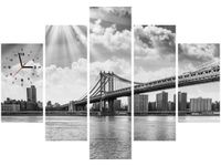 105CM 150CM ZEGAR 5 ELEM BROOKLYN NOWY JORK DRUK OBRAZ