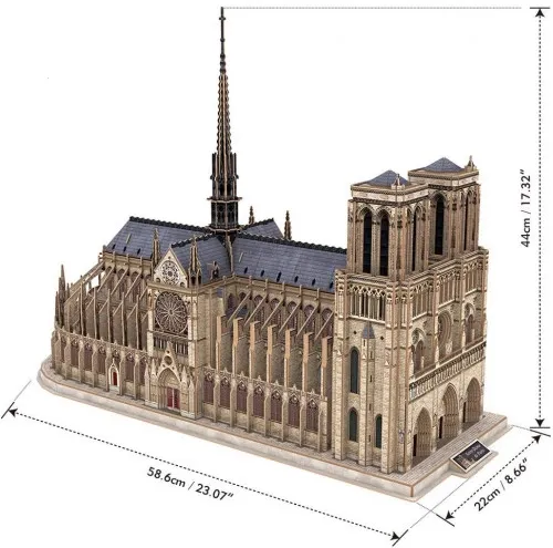 Puzzle 3D 293 elementy. Katedra Notre Dame de Paris na Arena.pl